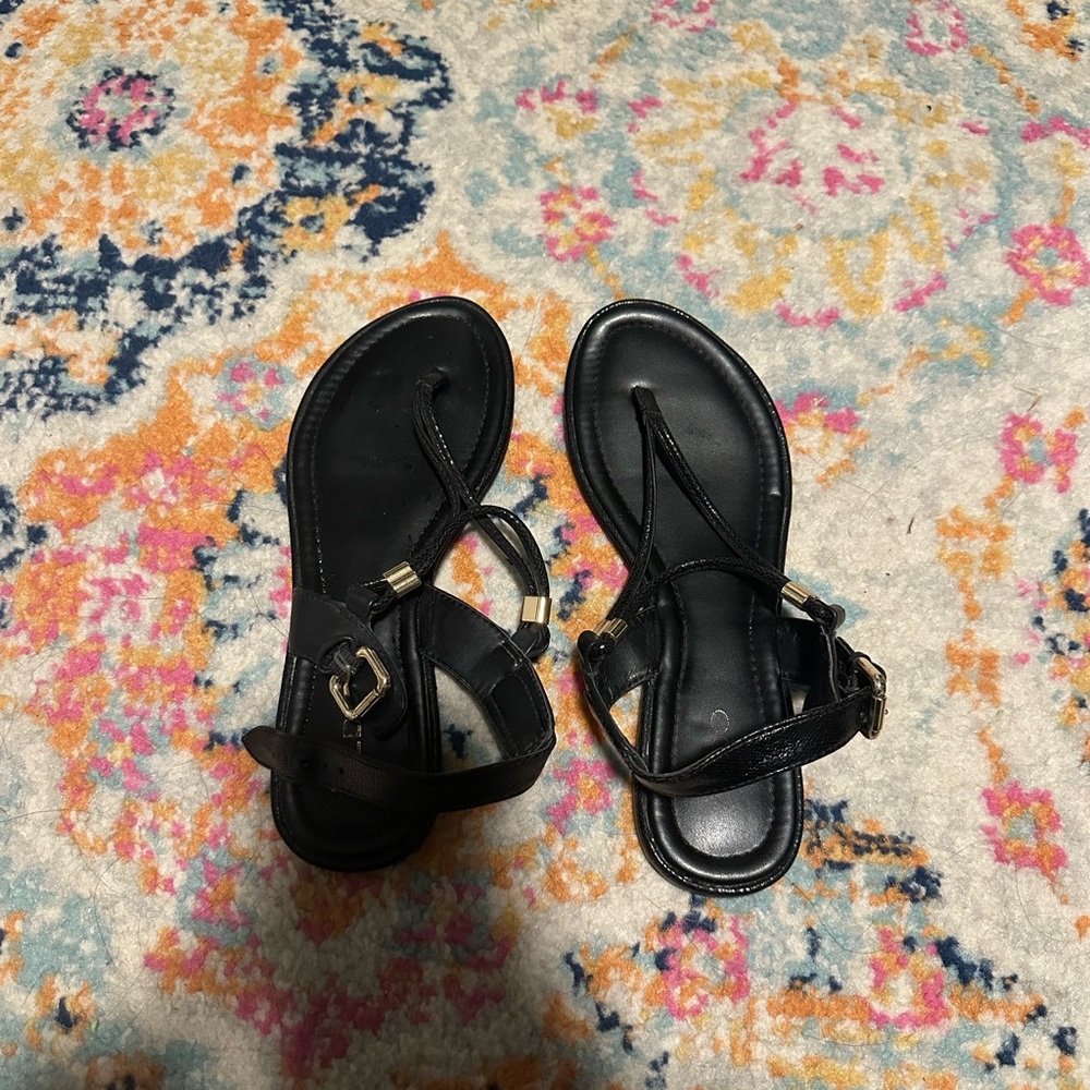 Aldo Black Leather Sandals
